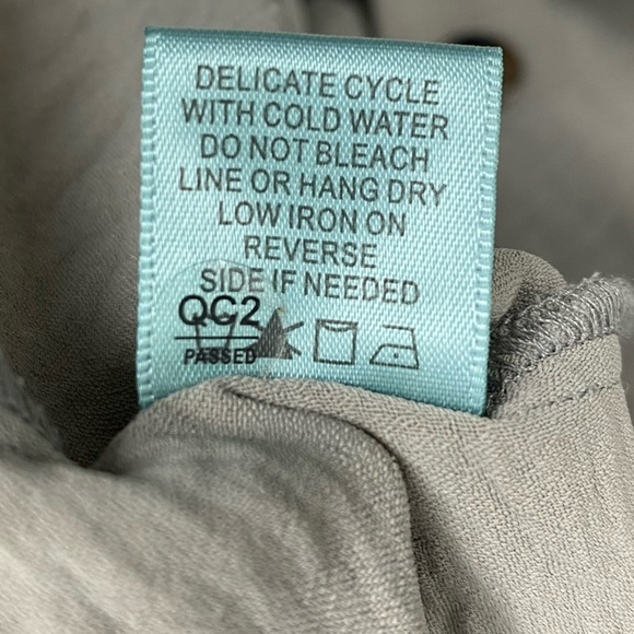 New | Good Luck Gem Button Down Woven Mini Dress In Light Grey Size Medium - Picture 7 of 11